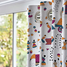 Tribal Motifs Door Curtain - Cotton Set of 1 (4 x 7 ft)