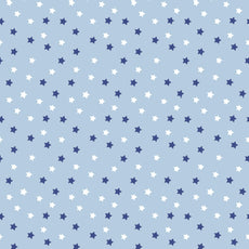 Nile Blue Stars 144 TC 100% Cotton Elastic Fitted Single Bedsheet with 1 Pillow Cover - 78 x 36 Inches