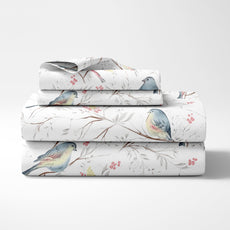 Pink & Blue Garden 100% Pure Cotton Double Bedsheet, 186 TC, 90 x 108 Inches, Soft & Breathable with 2 Pillow Covers