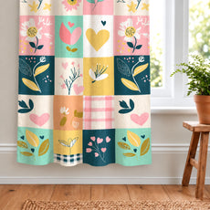 Pastel Garden Window Curtain - Cotton Set of 2 (4 x 5 ft)