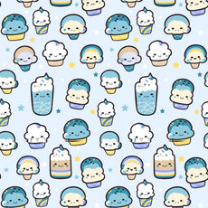 Playful Kawaii Pastel Drinks Print 100% Cotton Double Fitted Bedsheet, 144 TC, 78 x 60 Inches