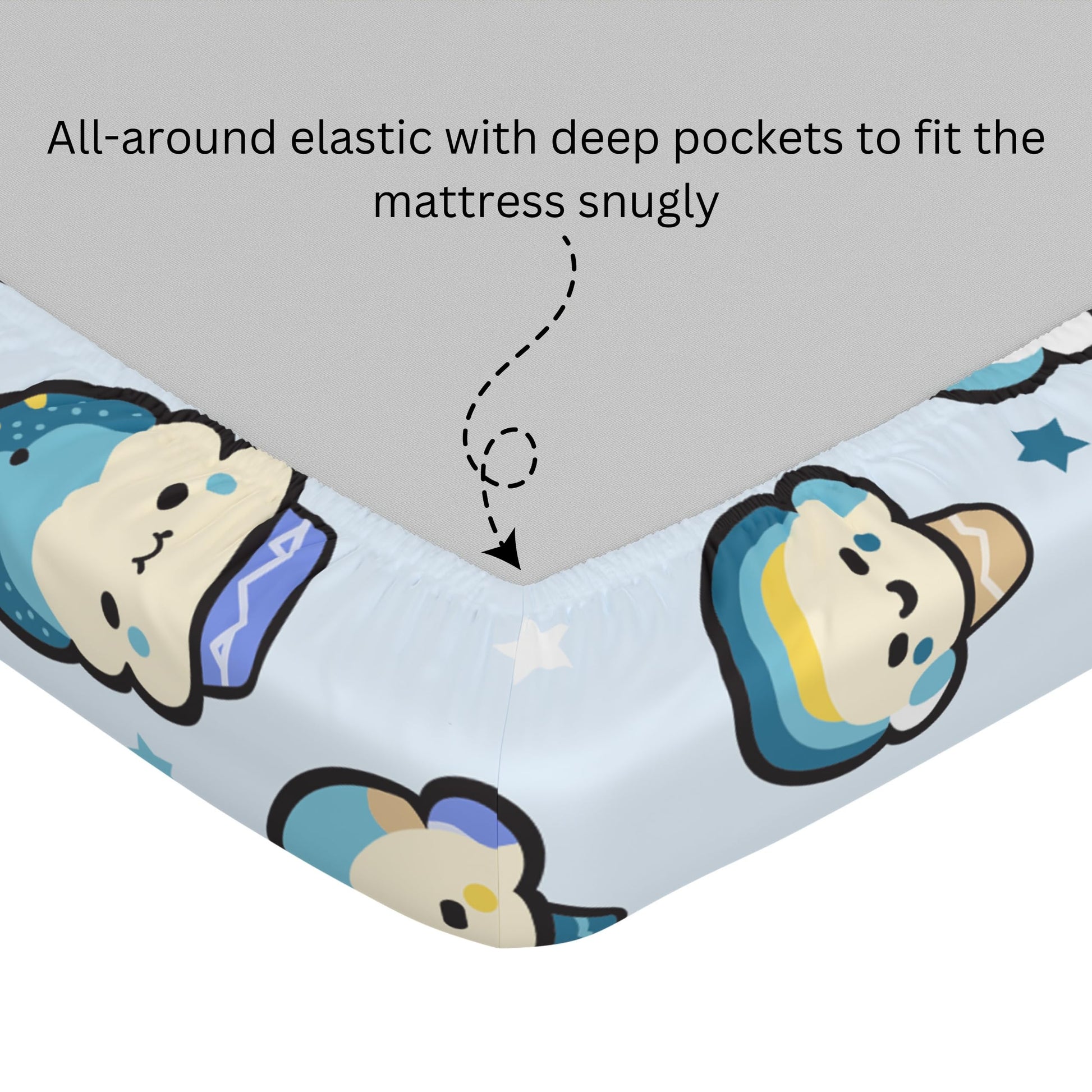 Playful Kawaii Pastel Drinks Print 100% Cotton Double Fitted Bedsheet, 144 TC, 78 x 60 Inches