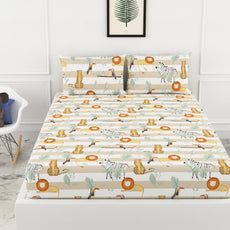 Loreto Cotton King Fitted Bedsheet | 100% Cotton Size