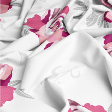 Wine & Pink Floral Single Bedsheet - 210 TC 100% Cotton with 1 Pillow Cover (58 x 88 Inches)