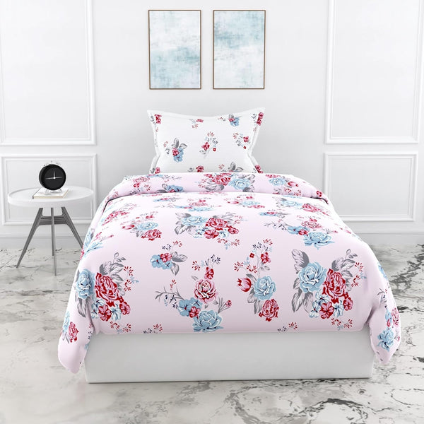 Loreto Cotton Single Bedsheet | Pinky Rose