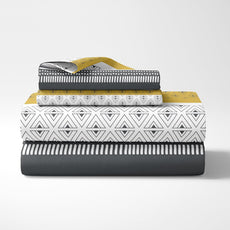 Granite Black and Golden Haze 100% Cotton Flat Single Bedsheet, 144 TC