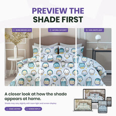 Kawaii Pastel Sky Drinks Soft & Breathable 100% Cotton Flat King Bedsheet, 144 TC