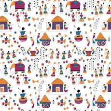Tribal Motifs Door Curtain - Cotton Set of 2 (4 x 7 ft)