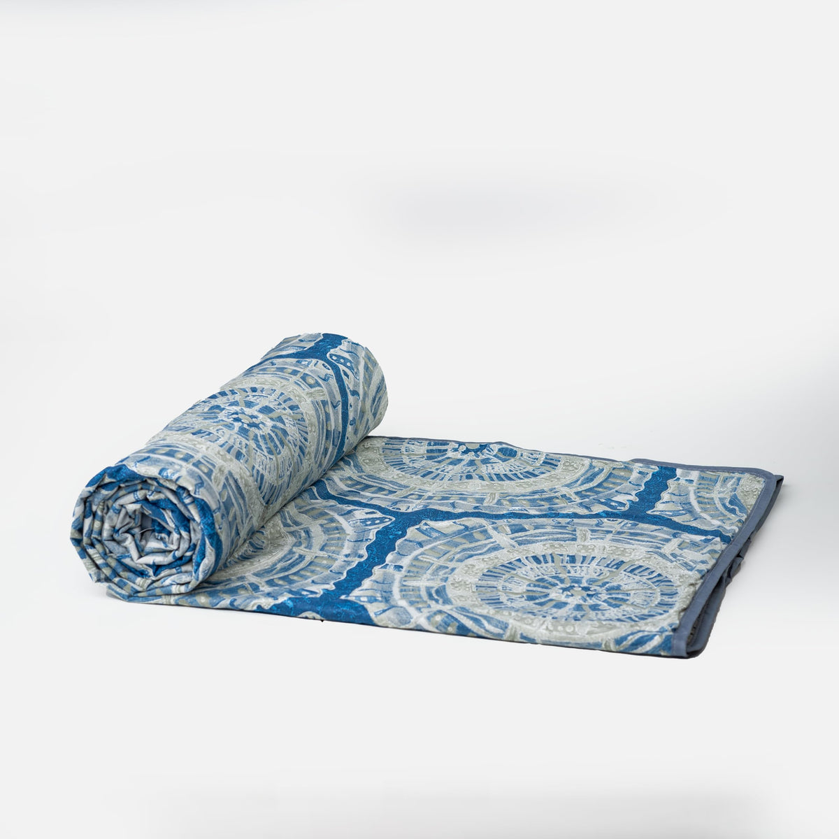 Loreto Hexa Garden Blue Single Cotton Dohar | Lightweight AC Blanket | 54 x 84 Inches - main product image