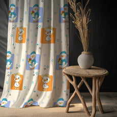 Playful Ducks Door Curtain - Cotton Set of 1 (4 x 7 ft)