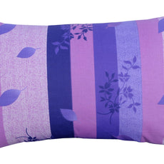 Botanical Stripe Purple 144 TC Cotton Pillow Cover Set of 2 - Soft, Breathable & Durable (17 x 27 Inches)