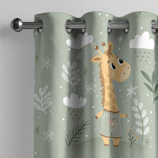 Jungle Giraffe Door Curtain - Cotton Set of 1 (4 x 7 ft)