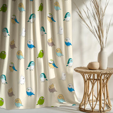Multicolor Birds Window Curtain - Cotton Set of 1 (4 x 5 ft)