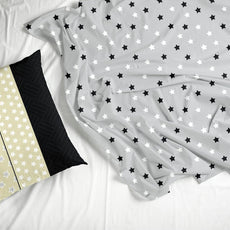 Grey Midnight Stars 100% Cotton Flat Single Bedsheet, 144 TC