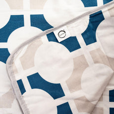 Colonial Blue Matrix 100% Cotton Reversible Single Bed Blanket | Lightweight & Soft AC Dohar | Breathable & Skin-Friendly for All Seasons | 54 x 84 Inches