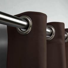 Dark Coffee Door Curtain - Blackout Set of 2 (4 x 7 ft)