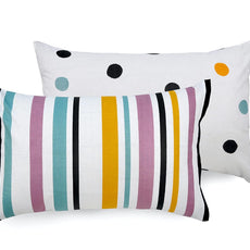 Lemon Drops with Black Polka Dots 100% Cotton Flat Double Bedsheet, 144 TC