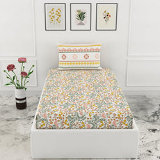 Loreto Cotton Single Fitted Bedsheet | Ditsy Fresh Floral 144 TC