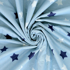 Nile Blue Stars 100% Cotton Reversible Single Bed Blanket | Lightweight & Soft AC Dohar | Breathable & Skin-Friendly for All Seasons | 54 x 84 Inches