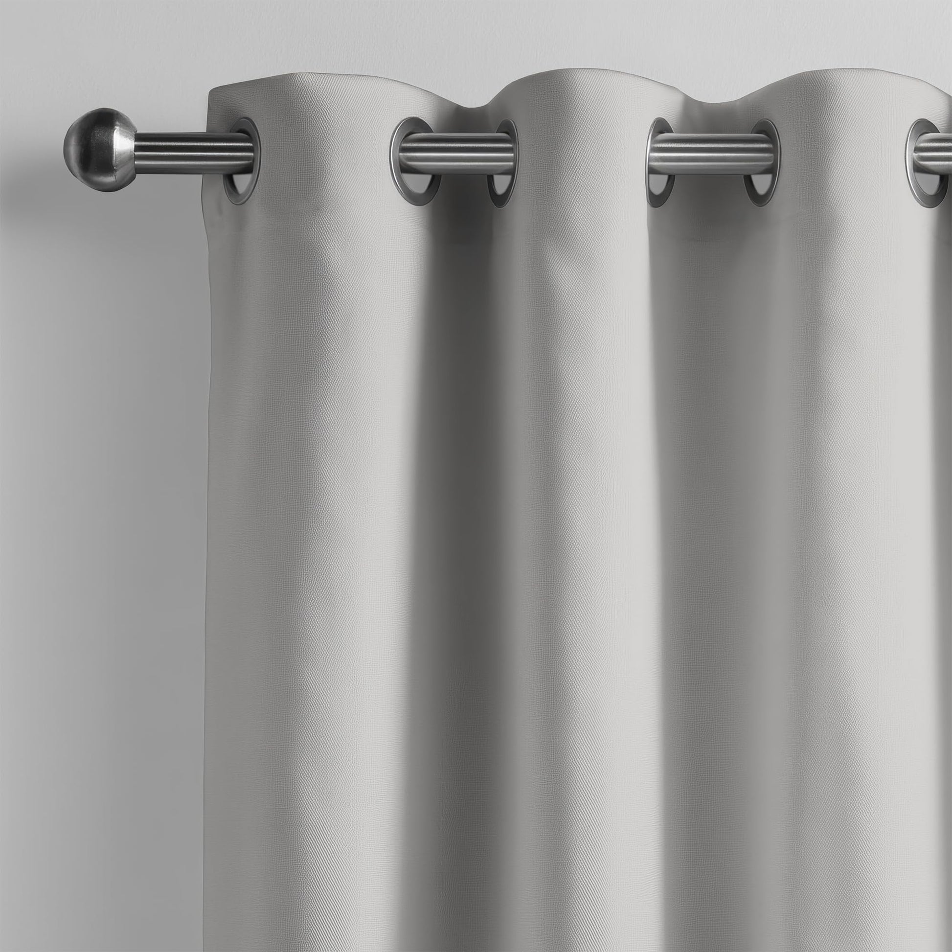 French Grey Window Curtain - Blackout Set of 2 (4 x 5 ft)