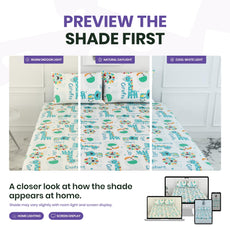 Rainbow Animal Parade 100% Cotton Double Fitted Bedsheet with 2 Pillow Covers, 144 TC, 78 x 60 Inches