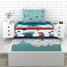 Loreto Cotton Single Bedsheet | Plume Babies Blue