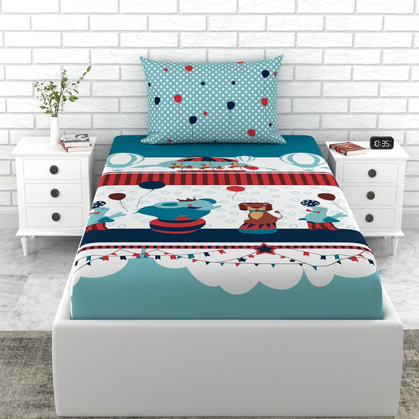 Loreto Cotton Single Bedsheet | Plume Babies Blue