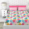 Loreto Cotton Double Bedsheet | Pinky White Checkered
