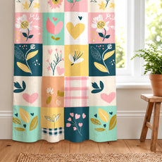 Pastel Garden Door Curtain - Cotton Set of 1 (4 x 7 ft)