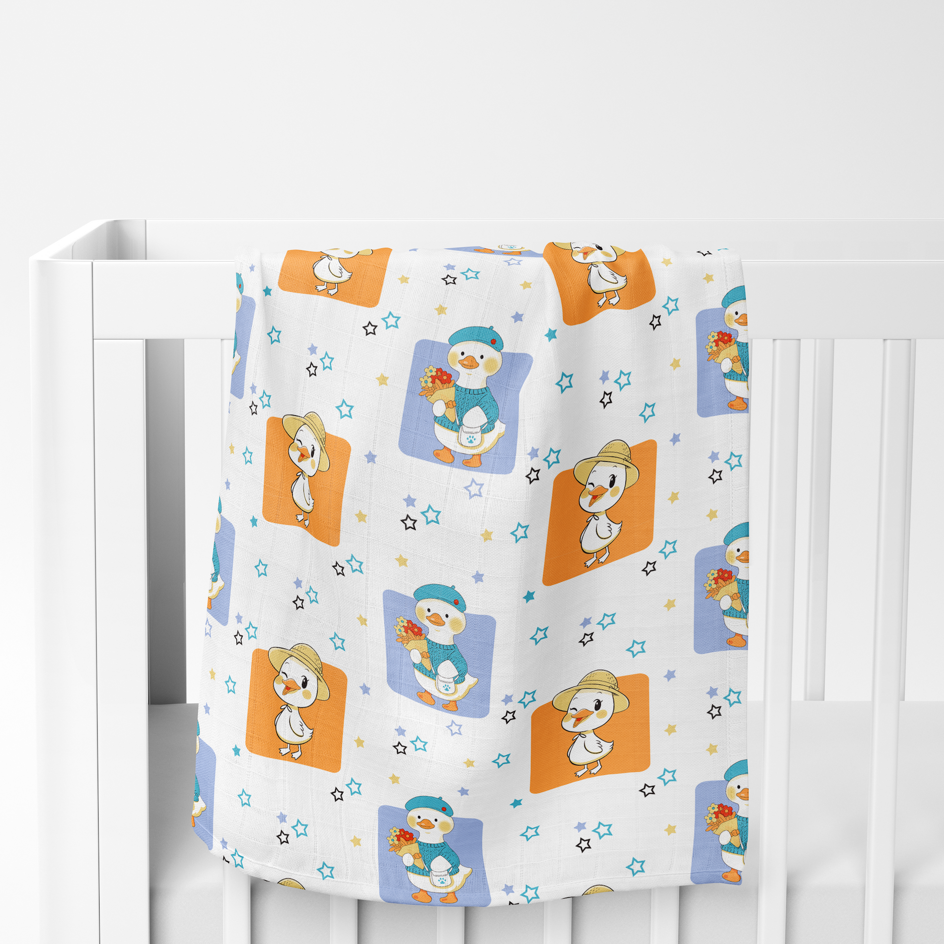 Loreto Baby Muslin Swaddle Combo Pack of 3 | 100% Cotton | Born To Fly, Cupcake & Little Duck