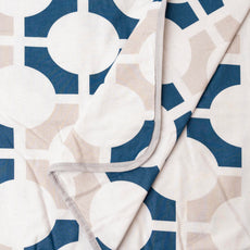 Colonial Blue Matrix 100% Cotton Reversible Single Bed Blanket | Lightweight & Soft AC Dohar | Breathable & Skin-Friendly for All Seasons | 54 x 84 Inches