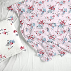 Pinky Rose 100% Cotton Flat Single Bedsheet, 186 TC