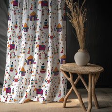 Tribal Motifs Door Curtain - Cotton Set of 1 (4 x 7 ft)