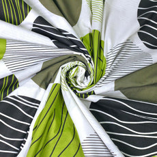 Green and Grey Black Circle 100% Cotton Flat Single Bedsheet, 144 TC