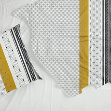 Granite Black and Golden Haze 100% Cotton Flat Single Bedsheet, 144 TC