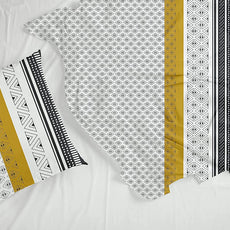 Granite Black and Golden Haze 100% Cotton Flat Single Bedsheet, 144 TC