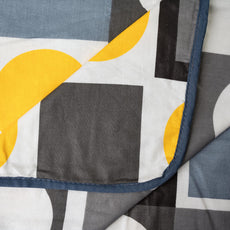 Forged Iron Grey & Lemon Zest Yellow 100% Cotton Reversible Single Bed Blanket | Lightweight & Soft AC Dohar | Breathable for All Seasons | 54 x 84 Inches