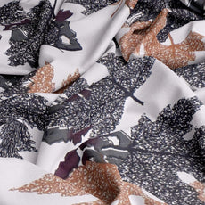 Frosted Charcoal Leaf Pattern 100% Pure Cotton Single Bed Sheet with Pillow Cover | Soft & Breathable | 54 x 84 Inches, 144 TC