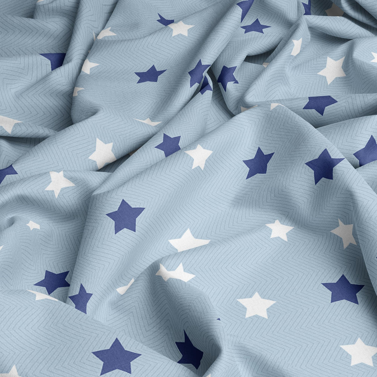 Blue Star Field 100% Cotton Flat Single Bedsheet, 144 TC