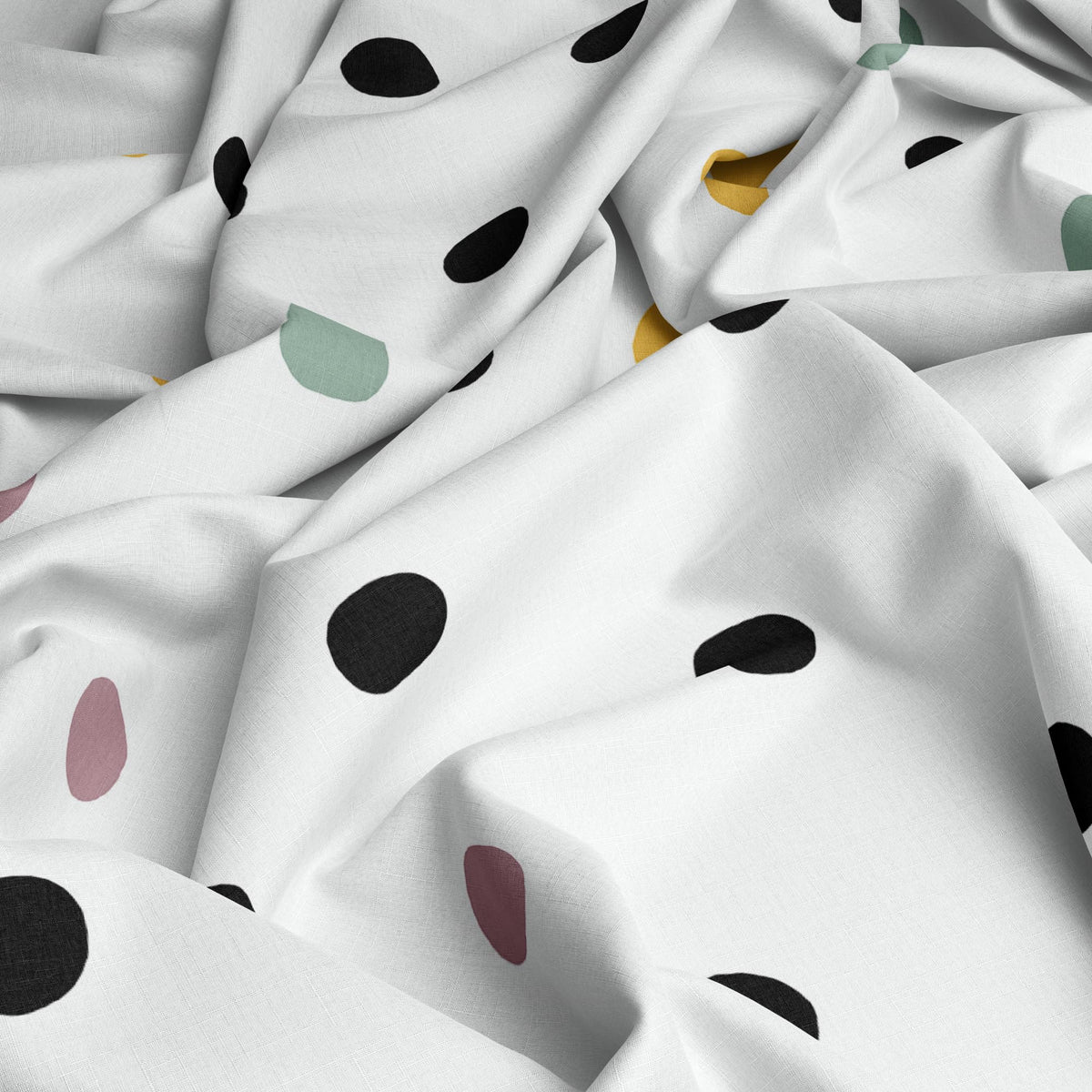 Lemon Drops with Black Dots 100% Cotton Flat Single Bedsheet, 144 TC