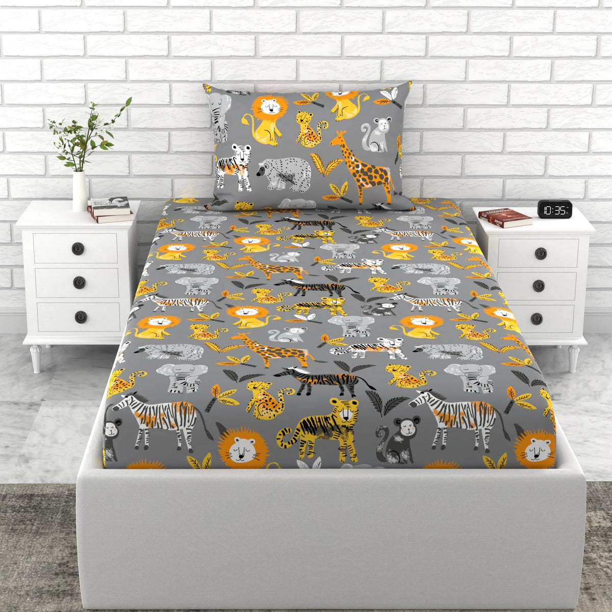 Loreto Camel Brown Single Bedsheet | 180 TC | 100% Cotton | 54 x 84 Inches - main product image