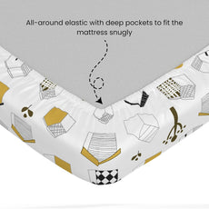 Kids House Drawing Design 100% Cotton Single Fitted Bedsheet, 144 TC