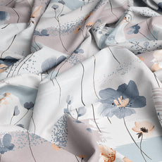 Blue & Peach Double Bedsheet - 210 TC 100% Cotton with 2 Pillow Covers (90 x 90 Inches)