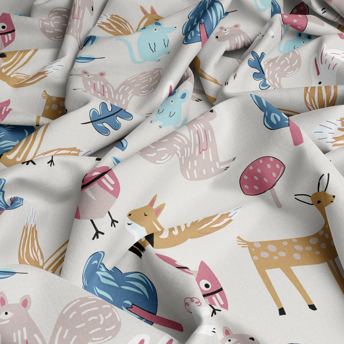 Peach Baby Animals 144 TC 100% Cotton Single Bedsheet for Kids with 1 Pillow Cover - 54 x 84 Inches