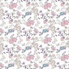Pink & Teal Blooms 144 TC 100% Cotton Elastic Fitted Single Bedsheet with 1 Pillow Cover - 78 x 36 Inches