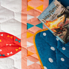 Peacock Blue & Red Balloon 100% Cotton Reversible Comforter for Single Bed | 150 GSM Lightweight Winter Quilt | AC Blanket 54" x 84"