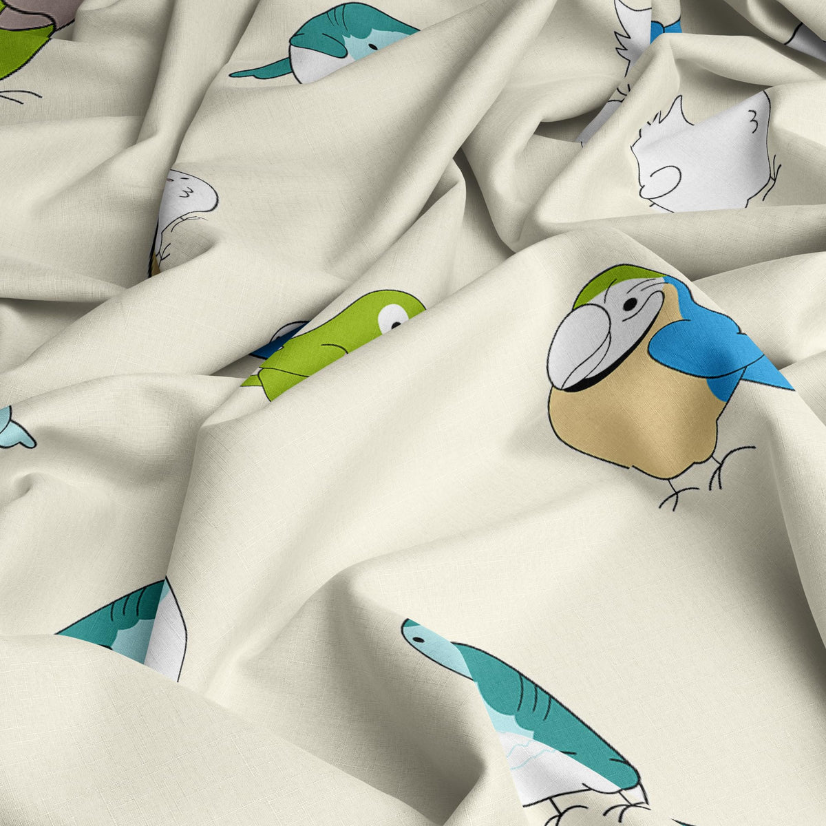 Multicolor Birds 186 TC Cotton King Size Bedsheet with 2 Pillow Covers - Soft, Durable & Gift-Ready (108 x 108 Inches)