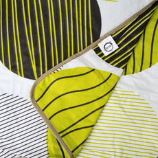 Olive Green & Black Circles 100% Cotton Reversible Single Bed Blanket | Lightweight & Soft AC Dohar | Breathable for All Seasons | 54 x 84 Inches