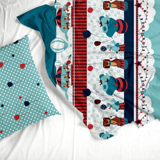 Plume Babies Blue 100% Cotton Flat Single Bedsheet, 144 TC