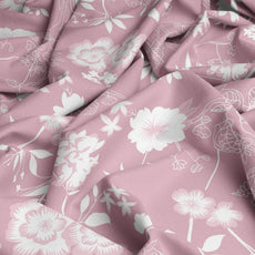 Blush Pink Vine Blooms Soft & Breathable 100% Cotton Flat King Bedsheet, 144 TC
